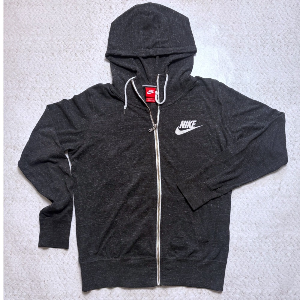Nike Sportswear Gym Vintage Full Zip Hoodie Grey L 813872-010